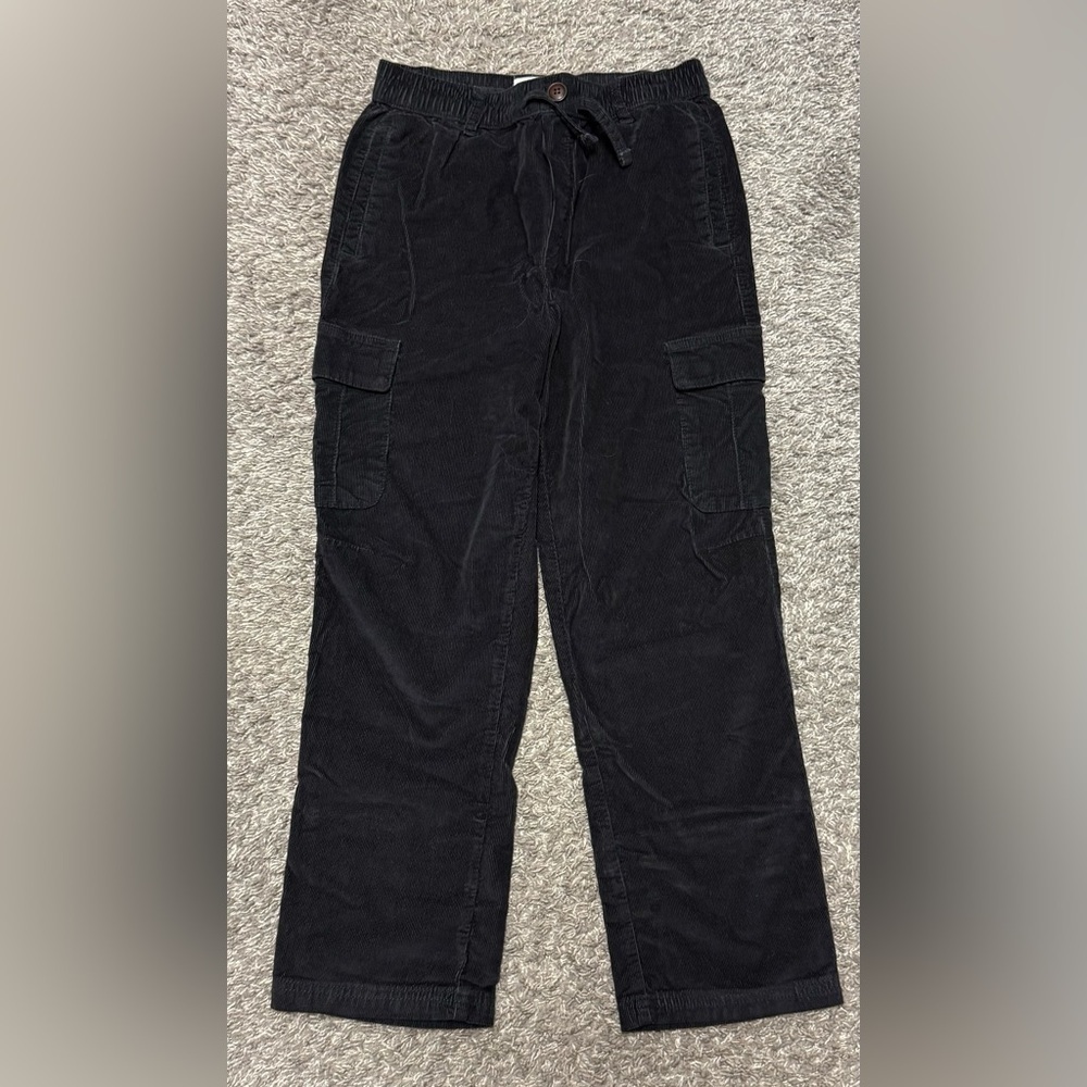 EUC Abercrombie Kids Baggy Cargo Corduroys, Size 13/14, Black